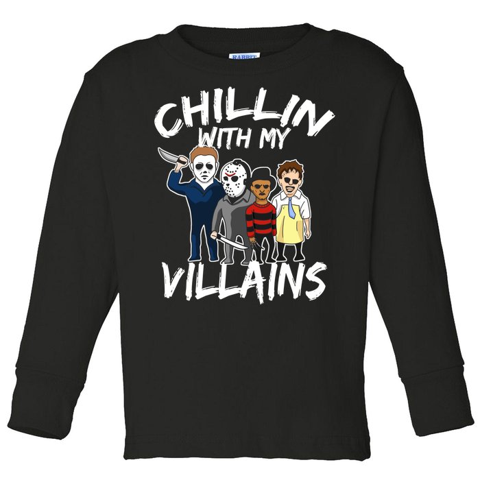 Chillin With My Villains Toddler Long Sleeve Shirt