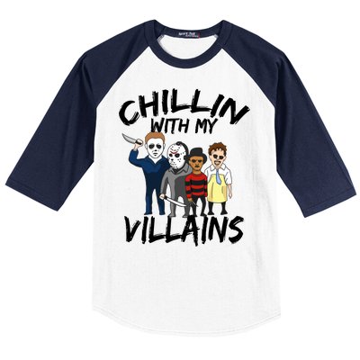 Chillin With My Villains Baseball Sleeve Shirt