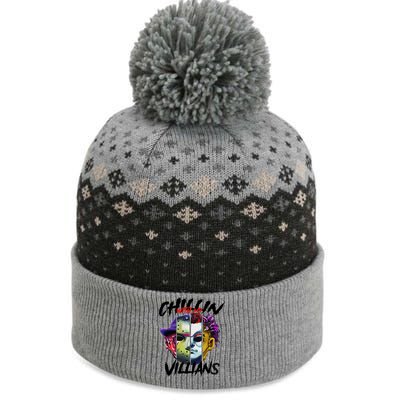 Chillin With My Villains Horror Movie Funny The Baniff Cuffed Pom Beanie