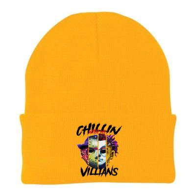 Chillin With My Villains Horror Movie Funny Knit Cap Winter Beanie