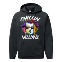 Chillin With My Villains Horror Movie Funny Performance Fleece Hoodie