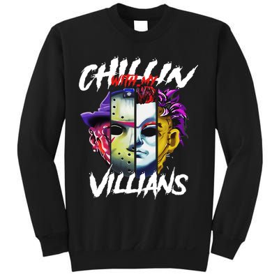 Chillin With My Villains Horror Movie Funny Sweatshirt