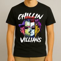 Chillin With My Villains Horror Movie Funny T-Shirt