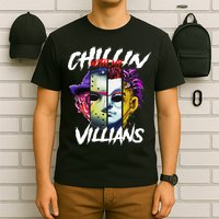 Chillin With My Villains Horror Movie Funny T-Shirt