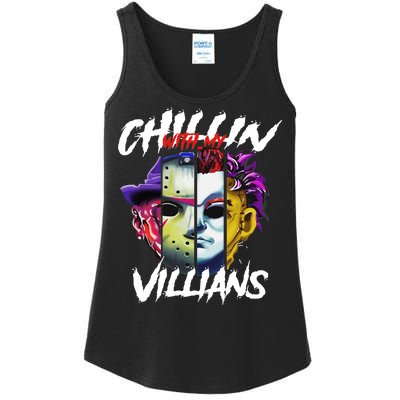 Chillin With My Villains Horror Movie Funny Ladies Essential Tank