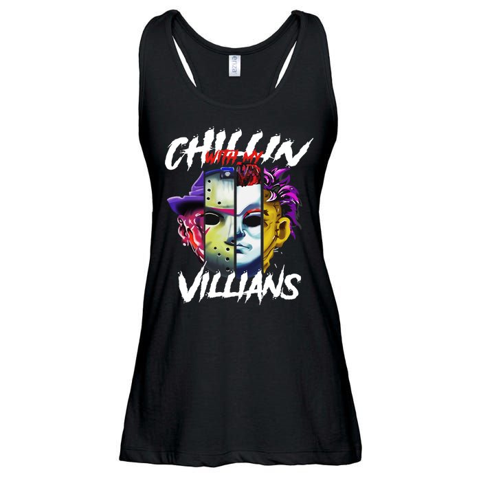 Chillin With My Villains Horror Movie Funny Ladies Essential Flowy Tank