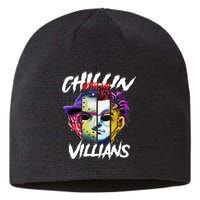 Chillin With My Villains Horror Movie Funny Sustainable Beanie