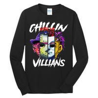 Chillin With My Villains Horror Movie Funny Tall Long Sleeve T-Shirt