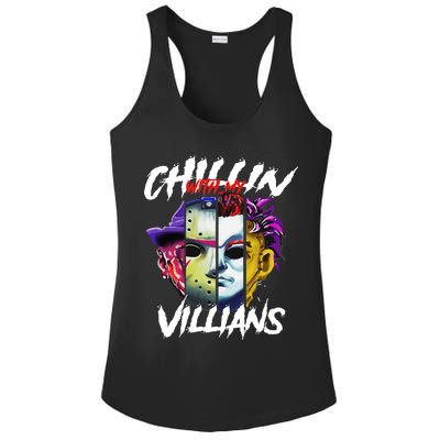Chillin With My Villains Horror Movie Funny Ladies PosiCharge Competitor Racerback Tank