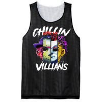 Chillin With My Villains Horror Movie Funny Mesh Reversible Basketball Jersey Tank