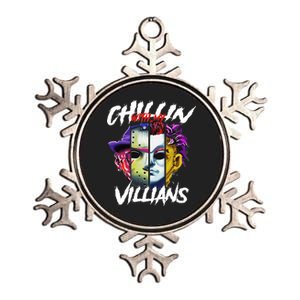 Chillin With My Villains Horror Movie Funny Metallic Star Ornament