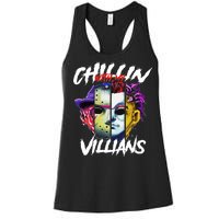 Chillin With My Villains Horror Movie Funny Women's Racerback Tank