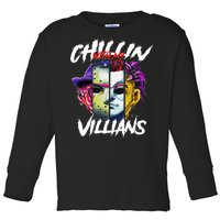 Chillin With My Villains Horror Movie Funny Toddler Long Sleeve Shirt