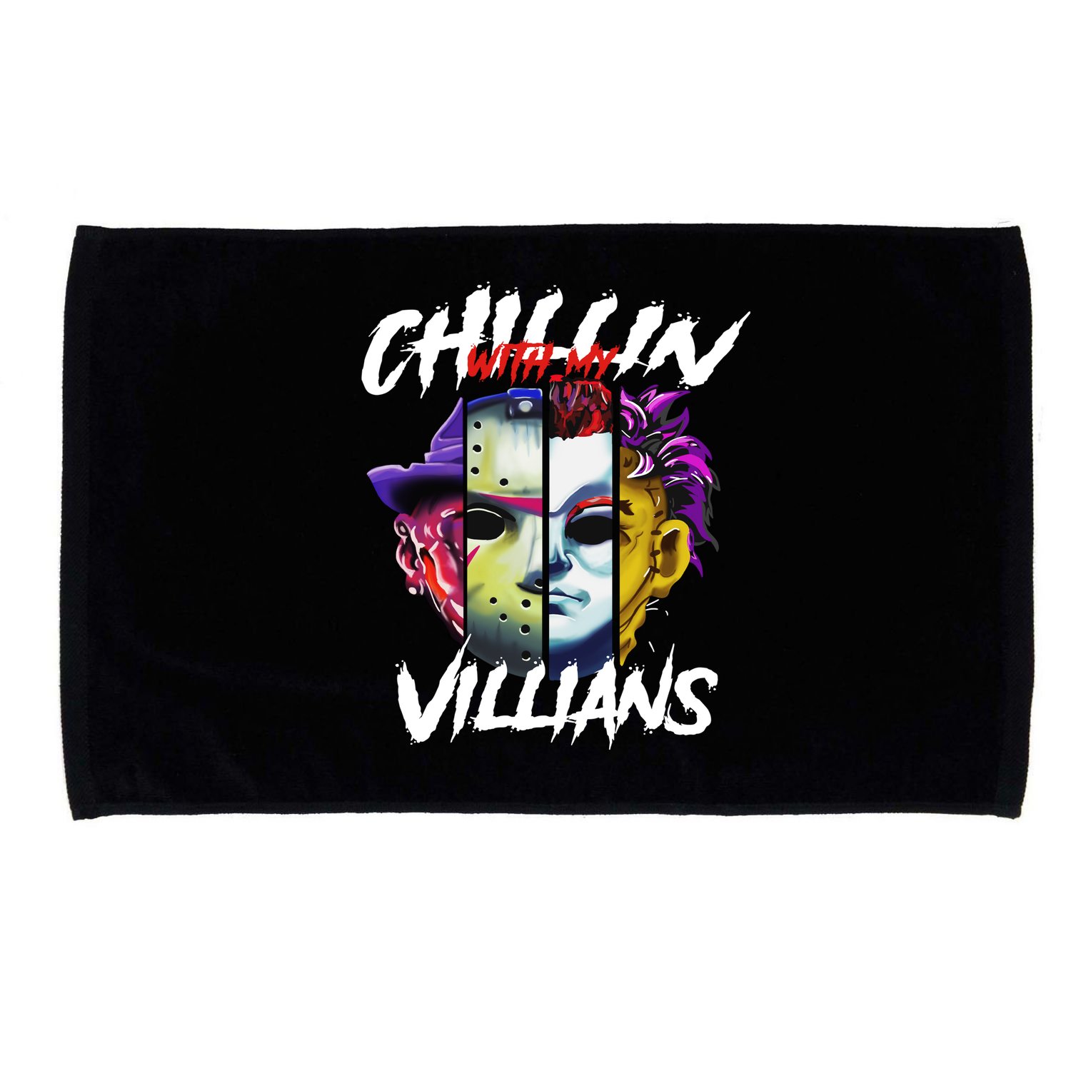Chillin With My Villains Horror Movie Funny Microfiber Hand Towel