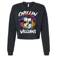 Chillin With My Villains Horror Movie Funny Cropped Pullover Crew