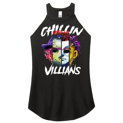 Chillin With My Villains Horror Movie Funny Women's Perfect Tri Rocker Tank