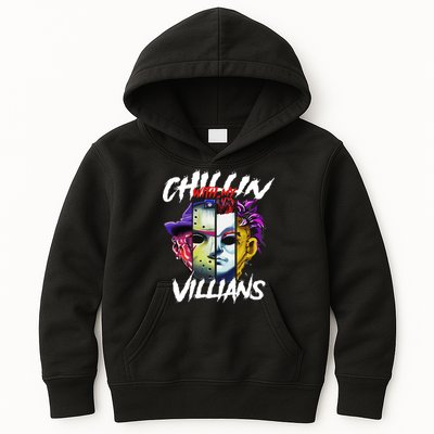Chillin With My Villains Horror Movie Funny Kids Hoodie