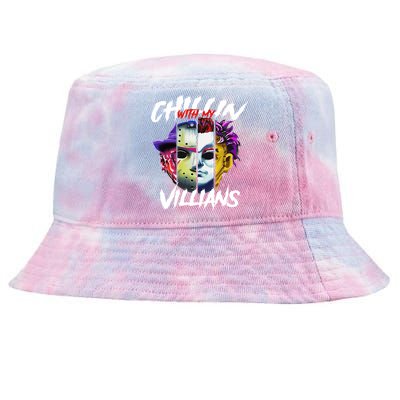 Chillin With My Villains Horror Movie Funny Tie-Dyed Bucket Hat