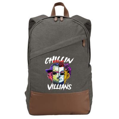 Chillin With My Villains Horror Movie Funny Cotton Canvas Backpack