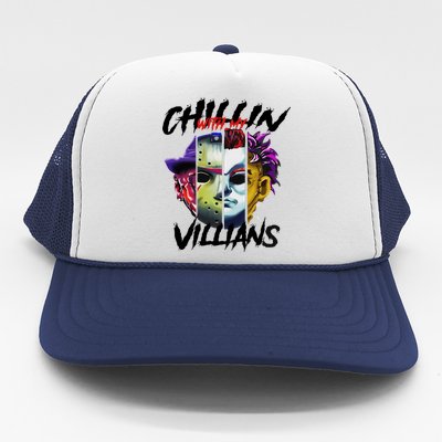 Chillin With My Villains Horror Movie Funny Trucker Hat