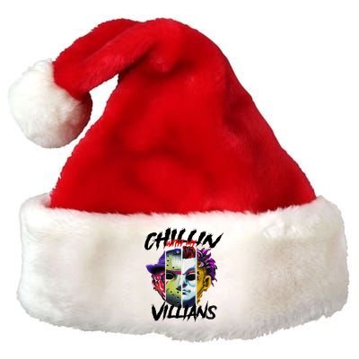 Chillin With My Villains Horror Movie Funny Premium Christmas Santa Hat