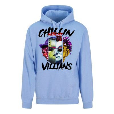 Chillin With My Villains Horror Movie Funny Unisex Surf Hoodie