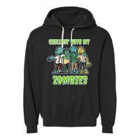Chillin With My Zombies Garment-Dyed Fleece Hoodie