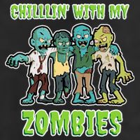 Chillin With My Zombies Garment-Dyed Fleece Hoodie
