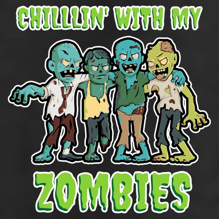 Chillin With My Zombies Garment-Dyed Fleece Hoodie