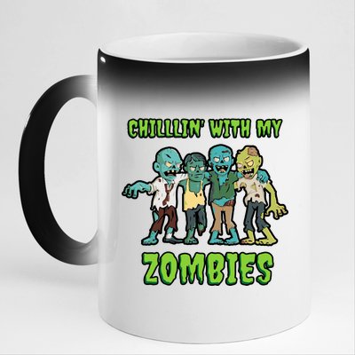 Chillin With My Zombies 11oz Black Color Changing Mug