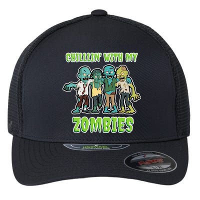 Chillin With My Zombies Flexfit Unipanel Trucker Cap