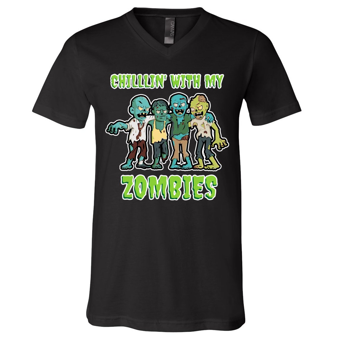 Chillin With My Zombies V-Neck T-Shirt