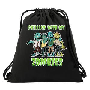 Chillin With My Zombies Drawstring Bag