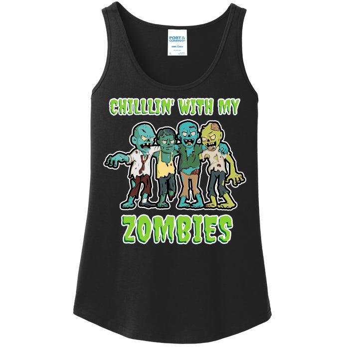 Chillin With My Zombies Ladies Essential Tank