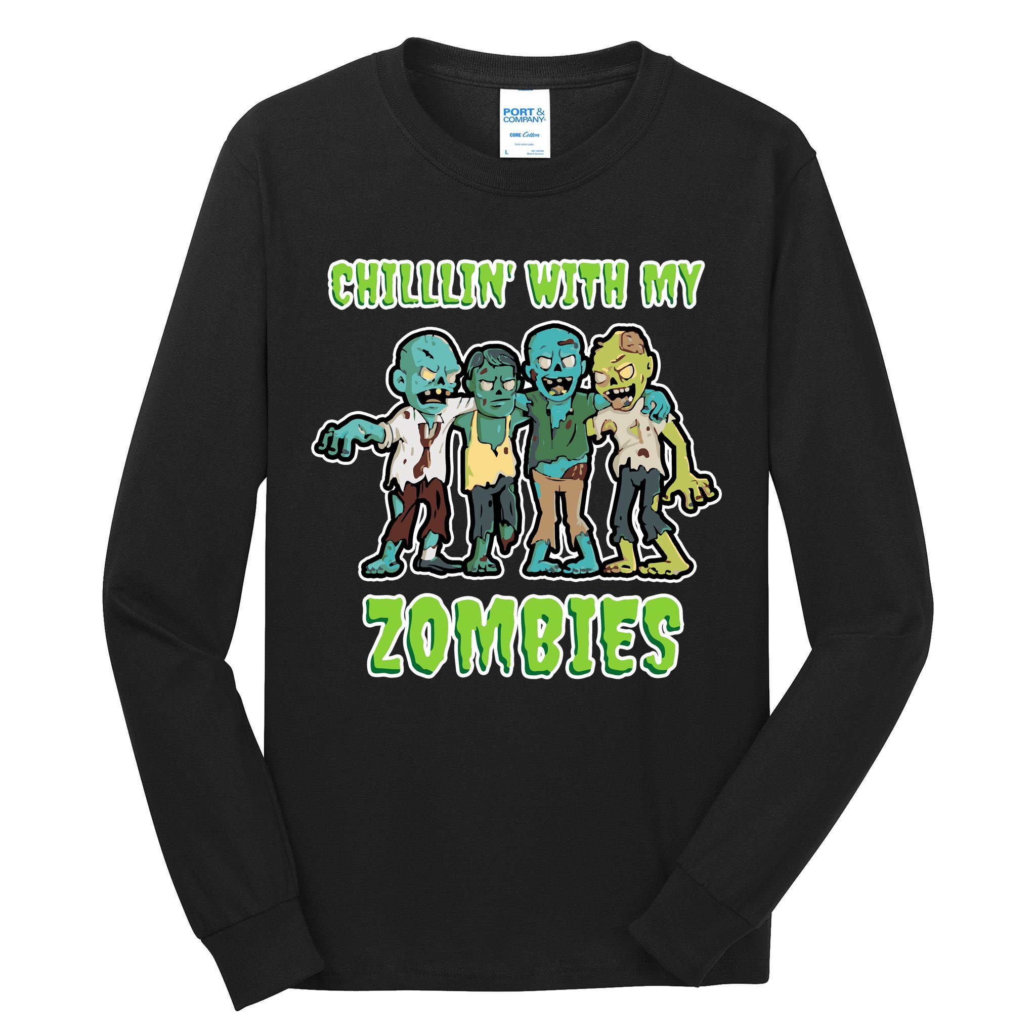 Chillin With My Zombies Tall Long Sleeve T-Shirt