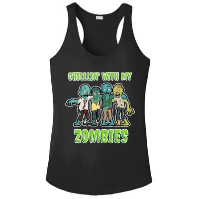 Chillin With My Zombies Ladies PosiCharge Competitor Racerback Tank