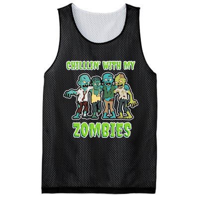 Chillin With My Zombies Mesh Reversible Basketball Jersey Tank