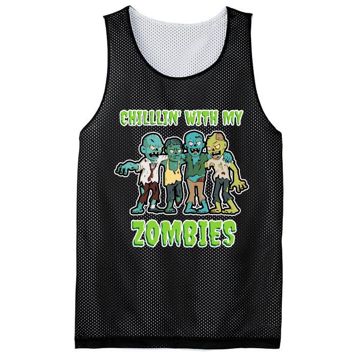 Chillin With My Zombies Mesh Reversible Basketball Jersey Tank