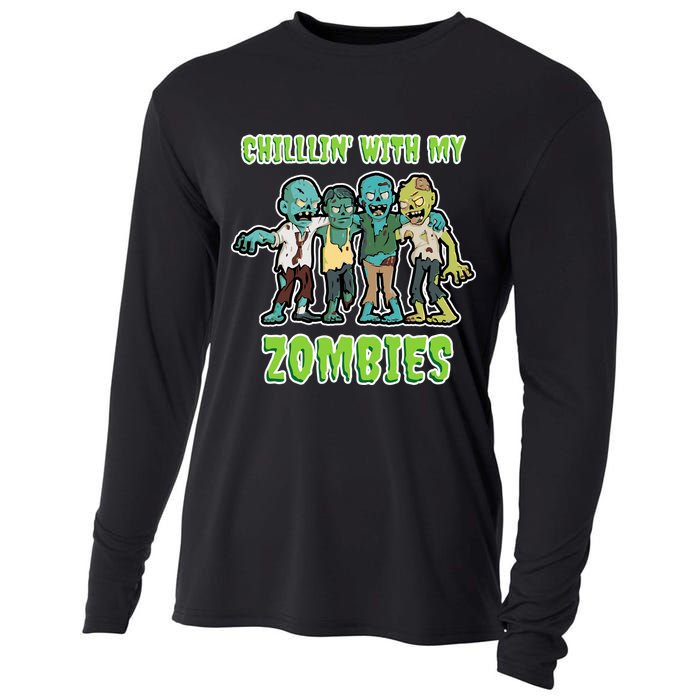 Chillin With My Zombies Cooling Performance Long Sleeve Crew
