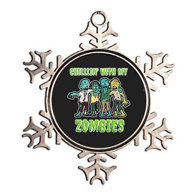 Chillin With My Zombies Metallic Star Ornament