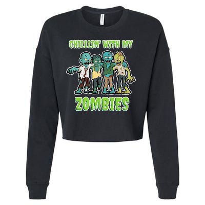 Chillin With My Zombies Cropped Pullover Crew