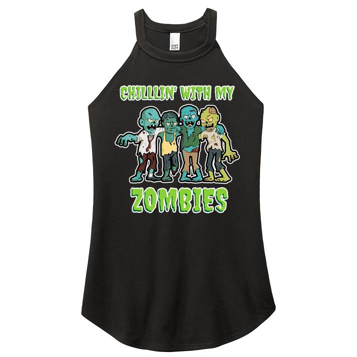 Chillin With My Zombies Women's Perfect Tri Rocker Tank