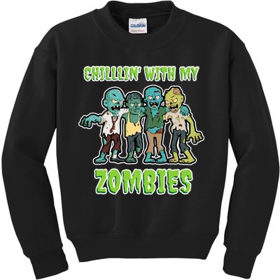 Chillin With My Zombies Kids Sweatshirt