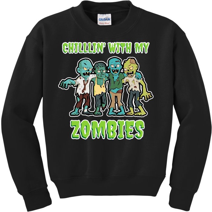 Chillin With My Zombies Kids Sweatshirt