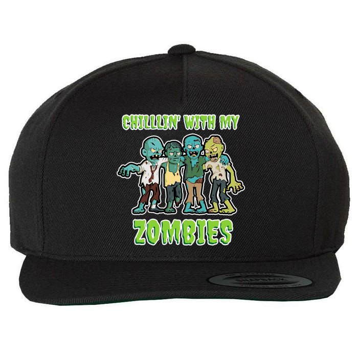 Chillin With My Zombies Wool Snapback Cap