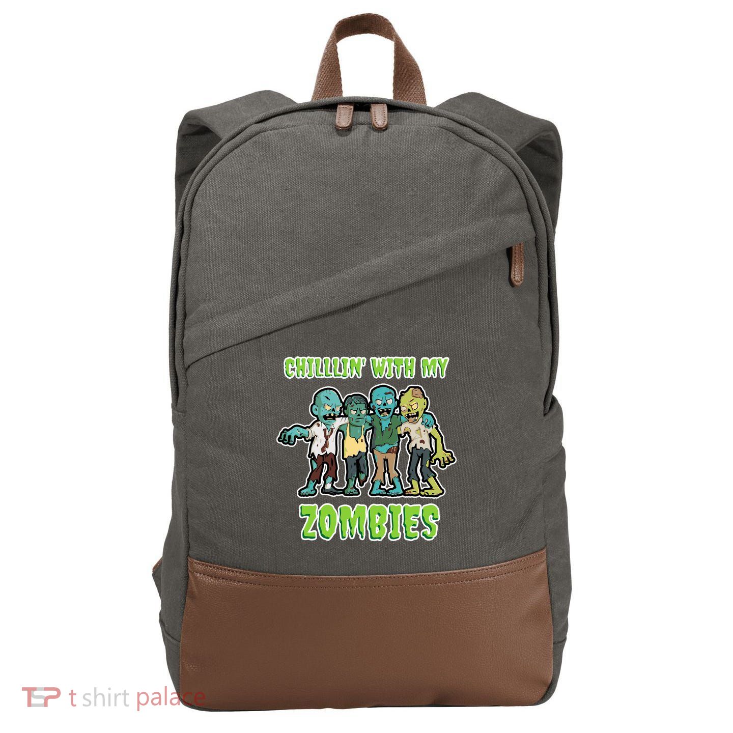 Chillin With My Zombies Cotton Canvas Backpack