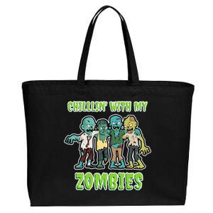 Chillin With My Zombies Cotton Canvas Jumbo Tote