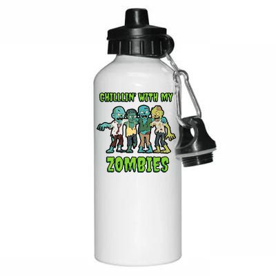 Chillin With My Zombies Aluminum Water Bottle