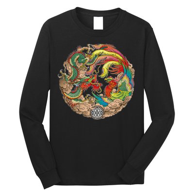 Chinese Dragon and Phoenix Yin Yang Long Sleeve Shirt