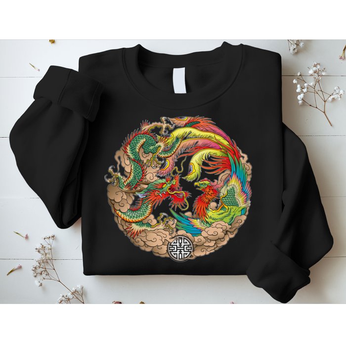 Chinese Dragon and Phoenix Yin Yang Sweatshirt